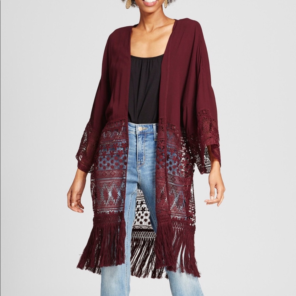 Burgundy Xhilaration Kimono